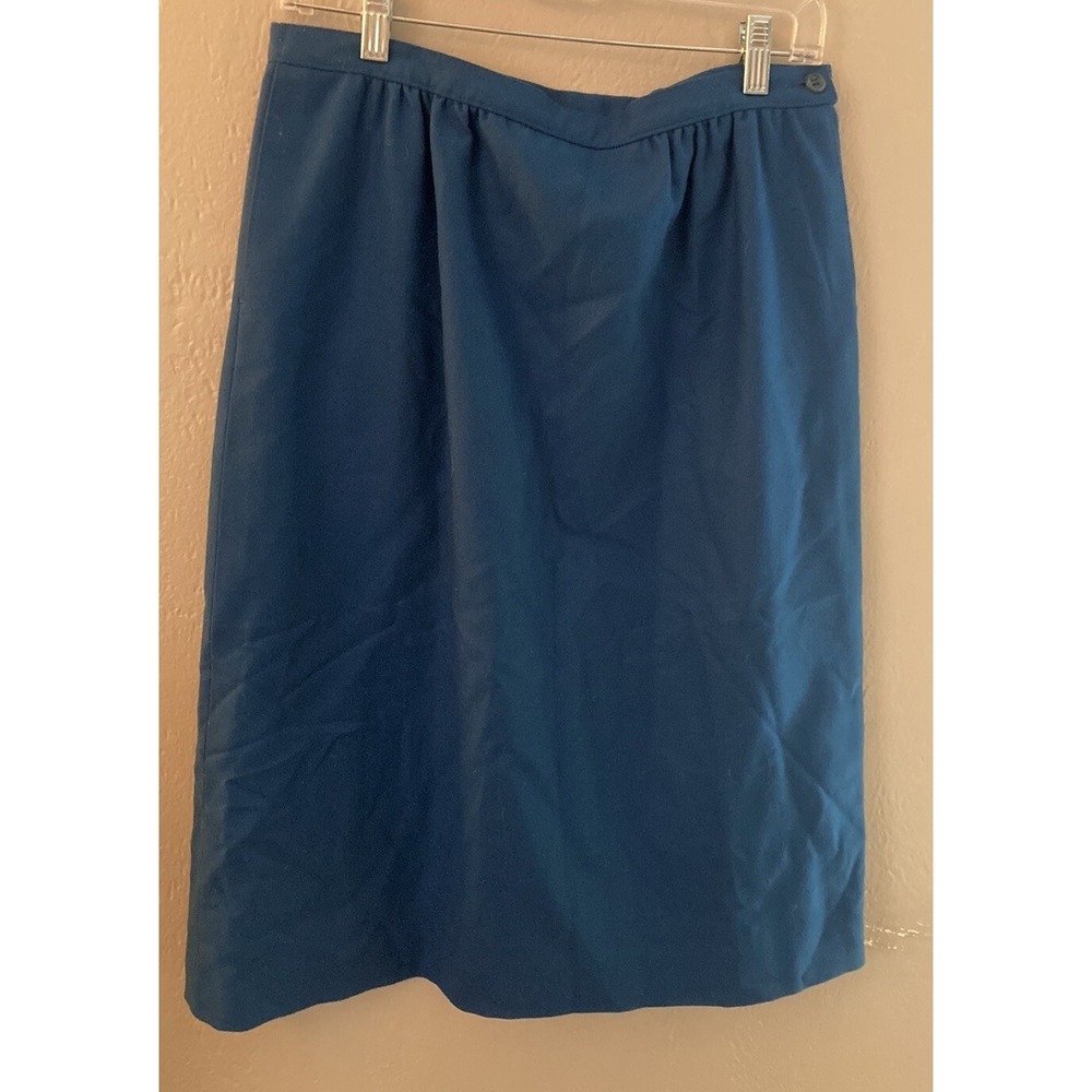 Pendleton Vintage Wool Skirt Blue Fully Lined Wool A Line Skirt  Size 12